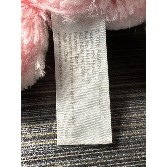 8" Animal Adventure Plush Pink White Plush Laying Easter Bunny Stuffed Rabbit - Picture 6 of 9